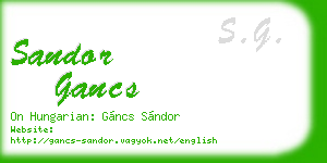sandor gancs business card